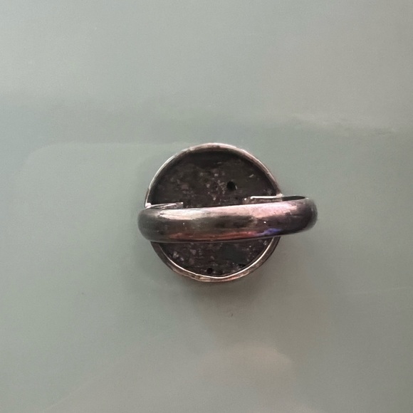 Natural Genuine Australia Black Andamooka Boulder Opal Sterling Ring - Picture 6 of 11